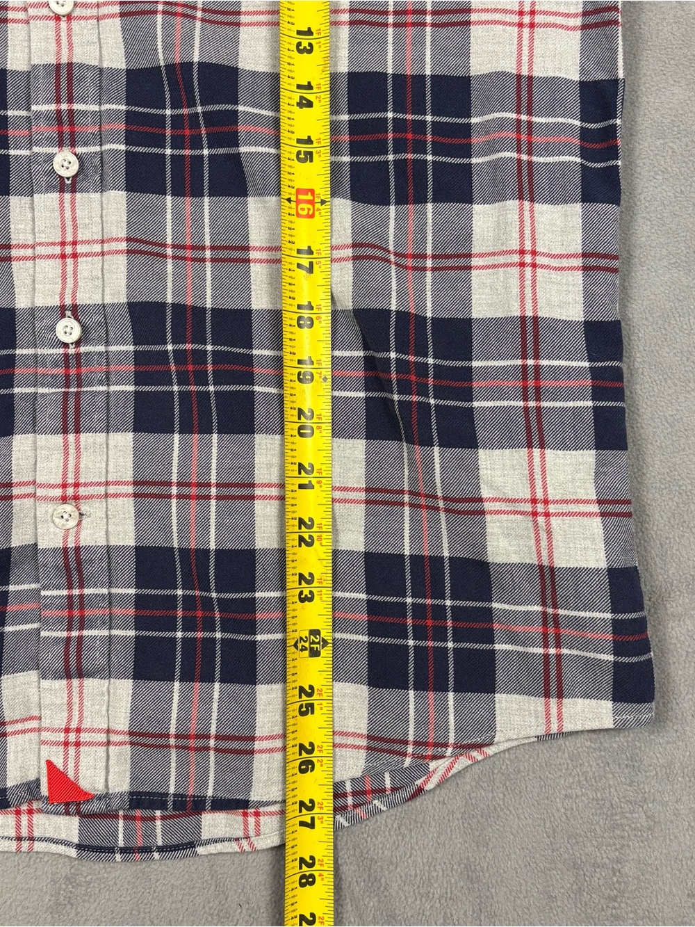 UNTUCKit Campeneta Plaid Shirt Large Tall Slim Cotton Navy Red Button Down - Picture 7 of 9